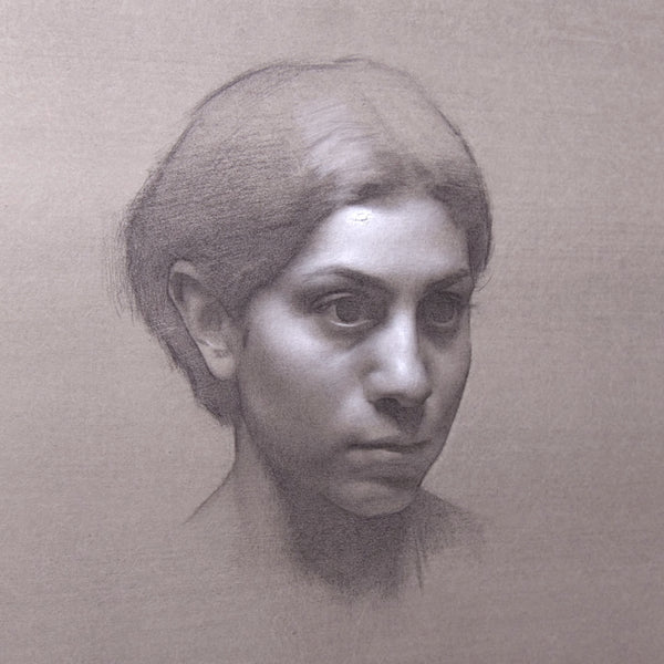 Graphite, White Chalk, & Egg Tempera